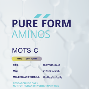 A card explaining the molecular breakdown of our MOTSC 10mg product